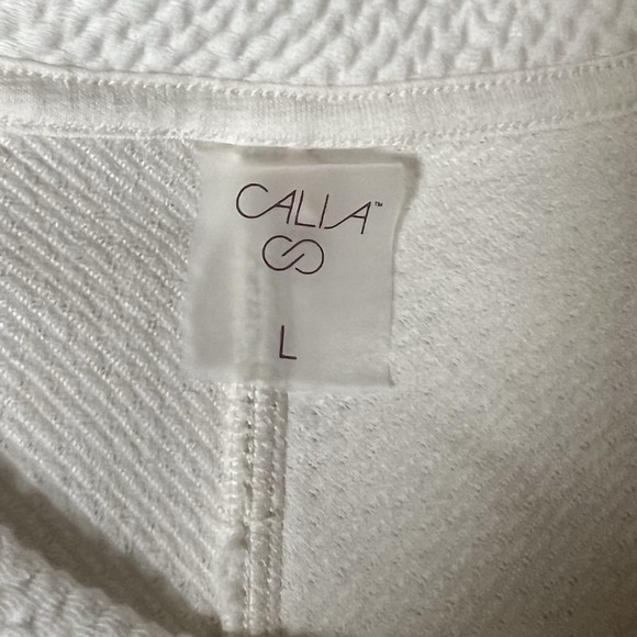 Calia Sweatshirt Tunic Womens Large Ivory Cream Elevate Side Zip Athleisure - Picture 10 of 14